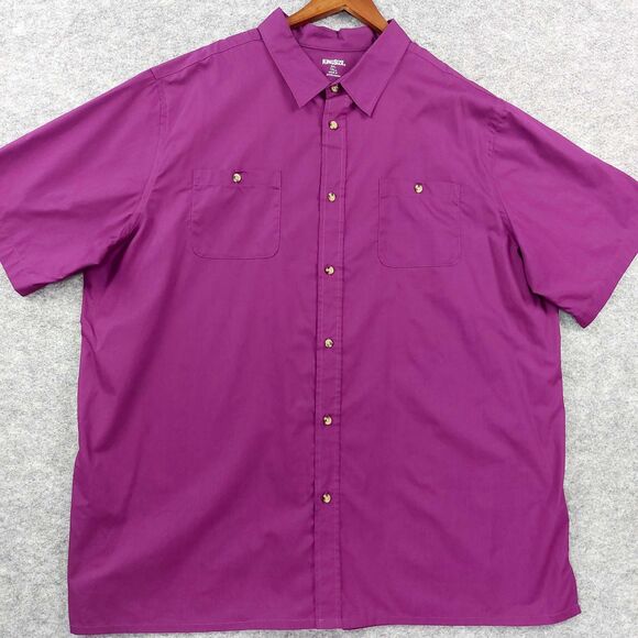 KingSize Shirt Mens 3XL Tall Short Sleeve Button Up Pockets Casual Big Tall - Picture 1 of 8